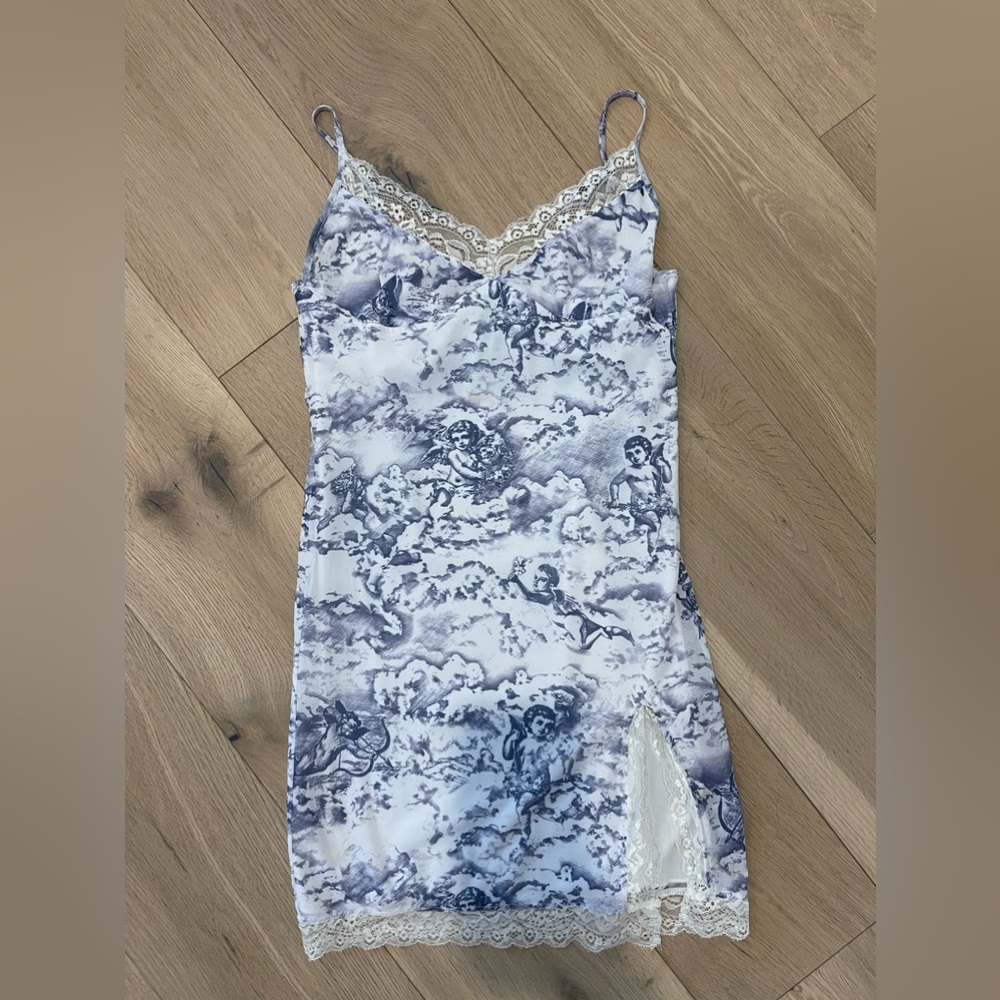 PLT lace and print dress